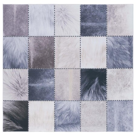 Safavieh 6 x 6 ft. Faux Hide Beige & Gray Power Loomed Square Area Rug FAH519B-6SQ